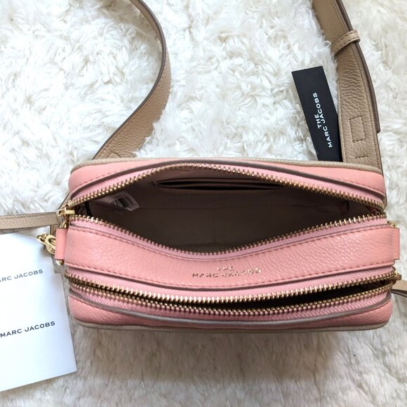 NWT Marc Jacobs Softshot Color Blocked Leather Crossbody (Apricot Beige Multi) - Picture 10 of 16